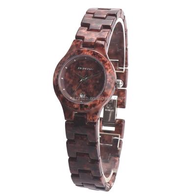 China Automatic date red granite natural and fresh unique taste, make skin cool ladies quartz watch for sale