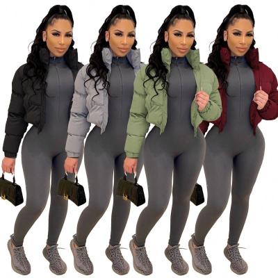 China Breathable Women's zipper short coat jacket jacket warm coat down jacket women winter wholesale bubble cotton coat for sale