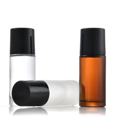 China Personal Care 50ml Glass Roll On Bottle Glass Deodorant 30ml Essential Oil Roller Bottle With Dropper for sale