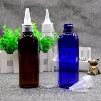 China Plastic Eliquid twist cap 100ml eliquid bottle pet dropper bottle for ink, glue use for sale