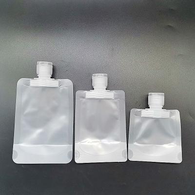 China BEAUTY PACKAGING Accept Custom Clear Matte Clear Stand Up PE Spout Bag For 30ml 50ml 100ml Foam Liquid Soap for sale