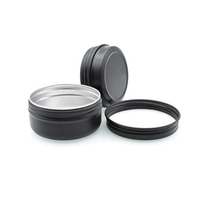 China Personal Care Low Price 5ml 15ml 30ml 50ml 60ml 100ml 150ml Personal Care Tin 5g 15g 30g 50g 60g 100g 150g Matte Black Aluminum Jar for sale