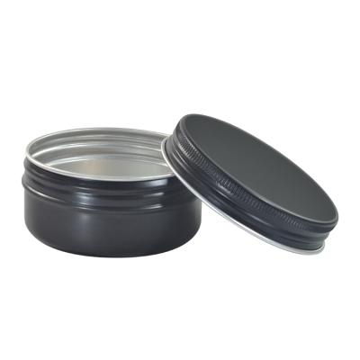 China Aluminum Tea Black Jar 10g 15g 20g 30g 40g 50g 60g 80g 100g 150g With Screw Cap for sale