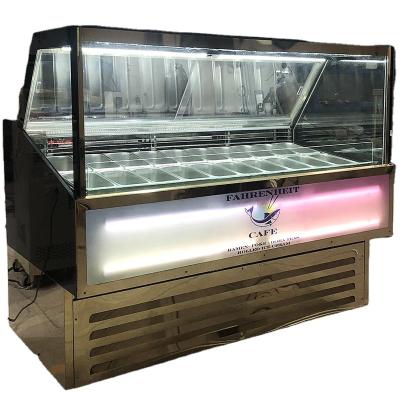 China Single-temperature Euro Ice Cream Dipping Cabinets Stand Up Display Fridge for sale