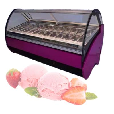 China 2022 Single-Temperature Single-Temperature Door Freezer Refrigerators Ice Cream Commercial Curved Display Glass Freezer Showcase for sale