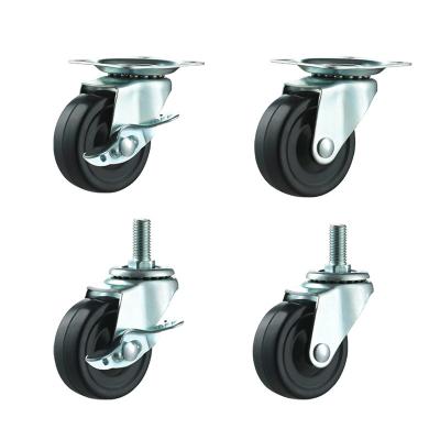 China swivel & Industrial Rubber Wheel 2inch 1.5inch 2.5inch 3inch Furniture Wheel Rigid Directional Universal Trolley Wheel for sale