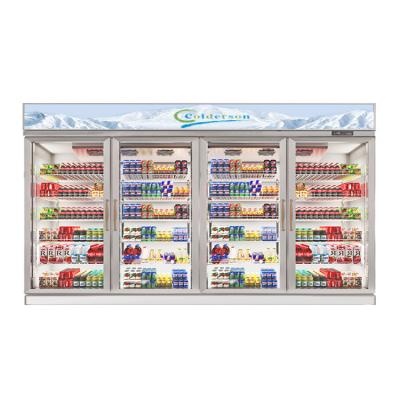 China Best Selling Single-temperature Supermarket 4 Doors Display Fridge For Beverage for sale