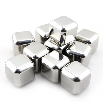 China Reusable Sustainable Metal Ice Cube Cooling Stones Stainless Steel Ice Cubes for sale