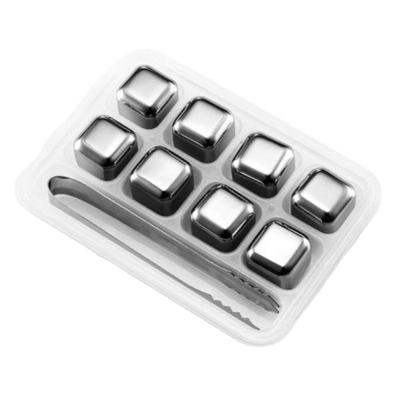 China Viable Mini Cold 304 Stainless Steel Reusable Dice Whiskey Metal Ice Pack Stone Cube for sale