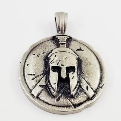 China Hot Selling Punk Spartan Hip Hop INS Necklace Shield Helmet Hiphop Warrior Accessories for sale