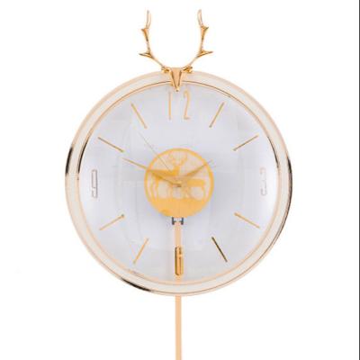 China New Antique Style Chinese Style Mute Home Furnishing Decoration Metal Wall Clock for sale