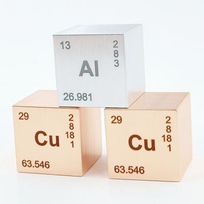 China The decoration according to customer demand high pure Al, Cu cube metal element on sale for sale