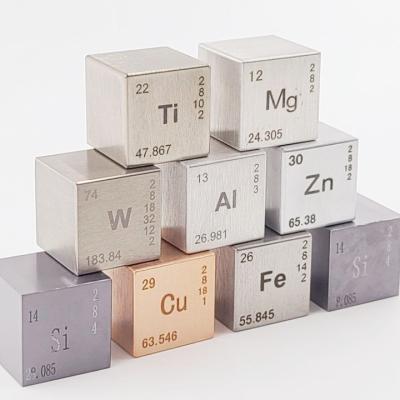 China Decoration Element Periodic Table 25.4mm Metal Cube Customized Size for sale