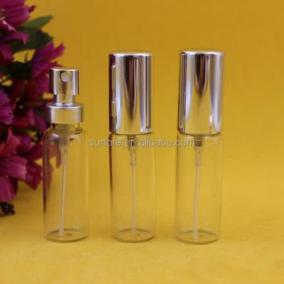 China 10ml Personal Care Cosmetic Packaging Galvanized Bayonet Sprayer Test Tube Glass Bottles for sale