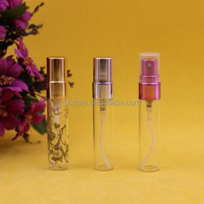 China Cosmetic Colored Aluminum Sprayer 10ml Glass Test Tube Bottles Manufacturer for sale