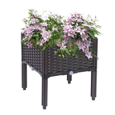 China Plastic Planter Grow Large Garden Bed Plant Box Assembled Container Box Plastic Flower Planter Raised Vegetable Box for sale