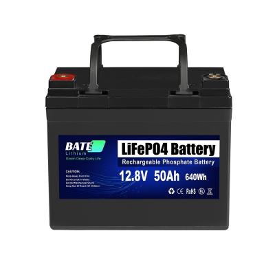 China Toys Stock 12V 50Ah Lifepo4 Rechargeable Lithium Ion Battery Built in 50A BMS Maintenance Free Battery for Trolling Motor for sale