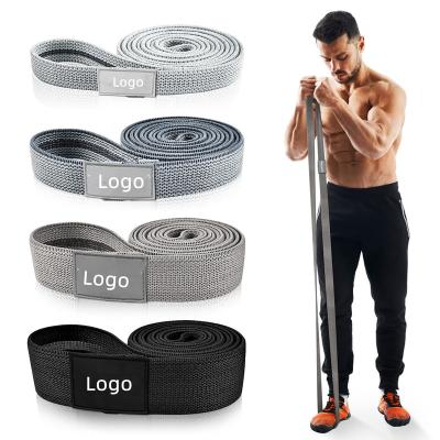 China Non-Slip Resistance Bands Custom Logo 208cm Black Gray Exercise Hip Circle Resistance Bands Setsgym Yoga Band Mini Long Home for sale