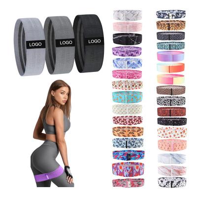 China Resistance Bands Bitjoy Wholesale Customized Fabric Yoga Gym Fitness Workout Elastic Resistance Bands Set for sale