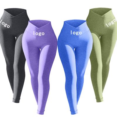 China 2022 HighWaist Yoga New Arrivals Women Breathable Gym Leggings V Seamless Type Pants Gray Sexy Yoga Leggings BK774 for sale