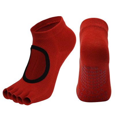 China Breathable Custom Open Toe Design Logo Sportswear Compression Anti Slip Sport Grip Yoga Booties Wholesale for sale