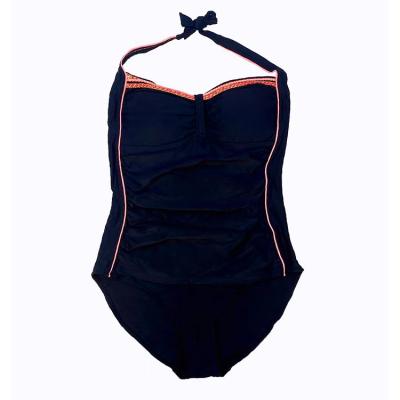 China High Neck Breathable Tummy Control Halter Neck Crinkle Lift Up Underwire Maternity Women Swimwear One Piece Swimsuit for sale