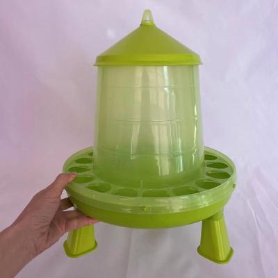 China New Farms Green 4kg Chicken Feeders And Drinkers Plastic Poultry Feeder With Legs for sale