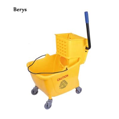 China Sustainable 36L Mop Bucket Janitor Wringer Down Single Wringer Mop Bucket With Wringer for sale