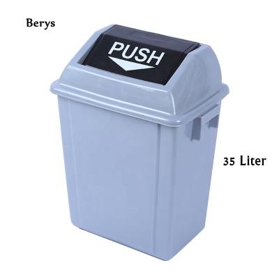 China 20L Sustainable Plastic Recycled Waste Garbage Waste Dust Bin Container For Trash Can Kitchen Office Hotel for sale