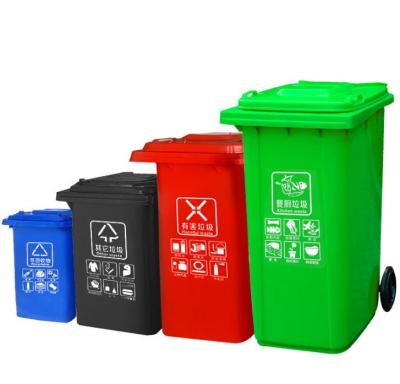 China Large Sustainable Outdoor Green 240l Wheelie Garbage Bin Hot Sale Rolled Waste Bin for sale