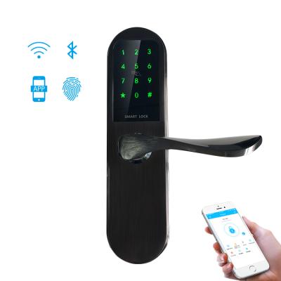 China Security Door WiFi APP BLE Door Lock Smart Home Electronic Keyless Door Lock WiFi TTLock With Number Key for sale