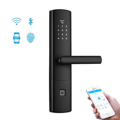 China Digital Front Door Lock WiFi Smart TTLOCK Fingerprint Zinc Alloy APP Controlled Door Lock with SMS for Home Office Residential for sale