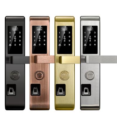 China Zinc Alloy Front Door Keyless Entry Fingerprint and Mortise Code Touch Screen Smart Electronic Electric Door Lock OEM for sale