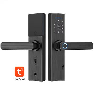 China Aluminum Alloy WiFi TTLock APP Smart Fingerprint Home Hotel Door Lock Tuya NB-IOT Smart Lock Small Size for sale