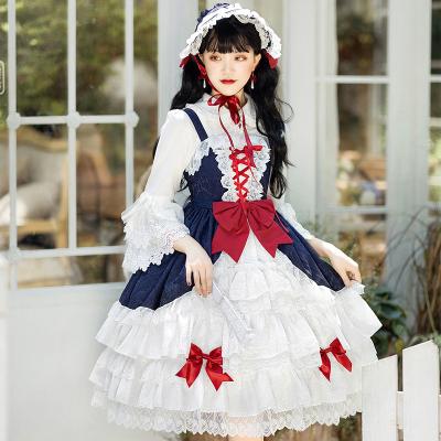 China Princess CLA Spaghetti Strap JSK Original Design Lolita Court Polyester Summer White And Blue Dress For Girls for sale