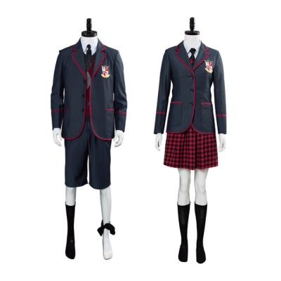 China Polyester 6PCS Hargreeves Academy Uniform Umbrella Cosplay Costume Halloween Carnival Christmas Party Costume For Women Men School Equipment for sale