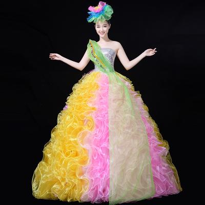 China Carnival Parade Director Stage Girl Costume Pageant Hora Alternates Cosplay Stage Performance Wear Masquerade Dress for sale