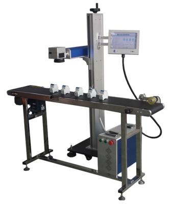 China Flying Laser Fiber Laser Marking Machine For Pipe , PVC Sheet Laser Marking Machine for sale