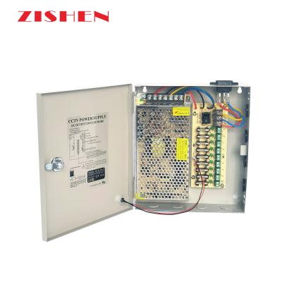 China 180W 12V 15A For CCTV Camera 9CH Power Supply Switch Box For LED Stripe Lights S9CH-180-12 for sale