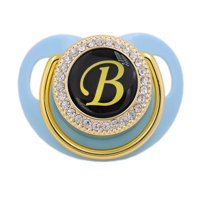 China Hot Selling BPA Metal Gold Metal Sublimation Free Luxury Soother Bling Custom Personalized Baby Pacifier Blanks for sale