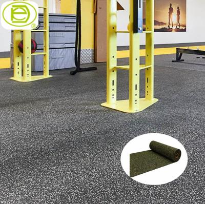 China HOT Sale 8mm Recycled Anti Slip Gym Rubber Roll Fitness Rubber Granules Floor Mat for sale