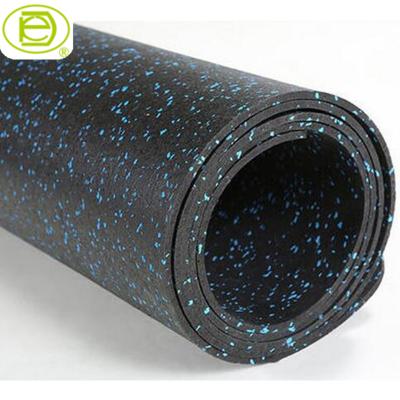 China SBR+EPDM Black With Blue Spots Rubber Flooring Roll With SBR And EPDM Material for sale