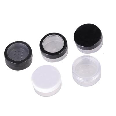 China Handmade Black Clear Loose Powder Highlighter Loose Powder 5g Jar Eyeshadow Makeup Box Makeup Box Loose Powder Case With Sifter/Window for sale