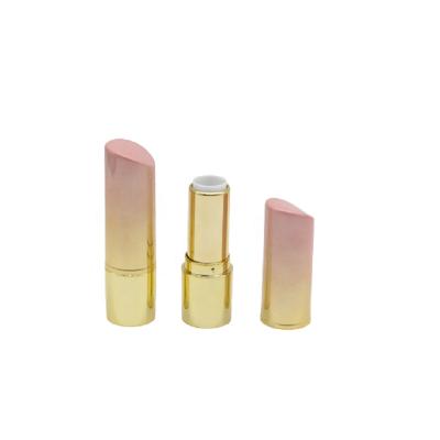 China Fashionable Single Oblique Lid Lipstick Tubes 12.1mm Pink Gradient Lipstick Tubes 12.1mm Empty Cosmetic Lipstick Balm Containers for sale