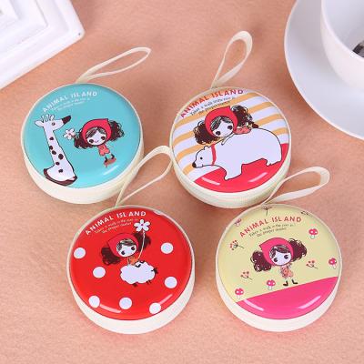 China Fashion portable mini cartoon multicolor tinplate earphone and wallet for sale