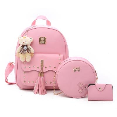 China The 2018 new waterproof PU Korean female students shape the double-shoulder-back baozi mother-daughter bag for sale