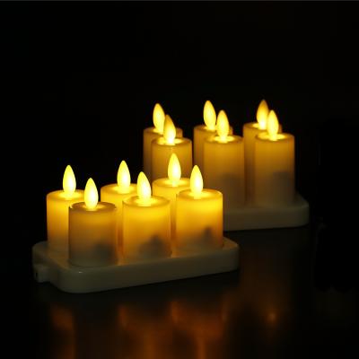 China Rechargeable Birthdays Tea Lights LED Flameless Candles, Set of Candle Flicker Set of 6 Electric Votive Tea Lights for sale