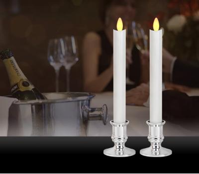 China Amazon Birthdays Best Selling Smokeless Battery Operated Candlestick Candle Wick Electric Flickering Candle Set For Home Decoration for sale