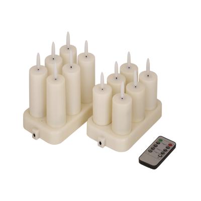 China Timer with Remote Control 6 Pieces Flicker Rechargeable Candle Set Tealight Witchcraft Supplies Led Candles Light with Timer and Remote Control Flameless for sale