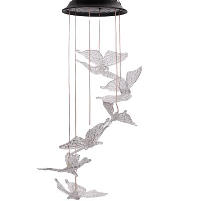 China Contemporary Hot Sale Creative Gifts Lightings Waterproof Solar Wind Chime Lamp for Garden Decorative LED Changing Lights for sale